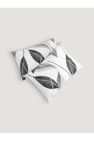 Yastık Kılıfı 2 Li Akasya Percale Baskılı 50x70 Cm Beyaz