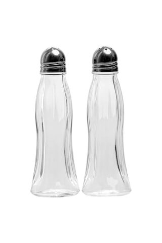 Lexroo Cam Tuzluk Karabiberlik 2'li Tuzluk Salty Tuz Karabiberlik Black White Çok Renkli