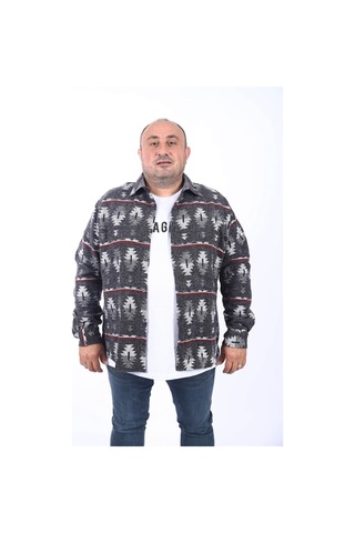 Moc Grande Mocgrande Oduncu Gömlek Mc Three Rug Print 22212 Sıyah Siyah
