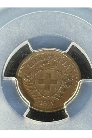 Pcgs Au58 1919 B İsviçre 1rap Sertifikalı Nfc Çipli Özel Koleksiyon Parası