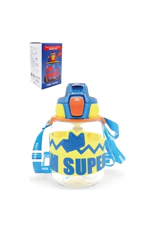 King Tritan Pipetli Suluk, 620 Ml, Lacivert, Boyun Askılı Okul Çocuk Suluğu, Bpa İçermez Genel
