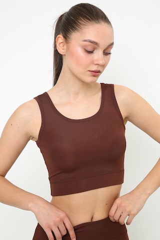 Newco Askılı Body Crop Top Üst - Kahverengi Kahverengi