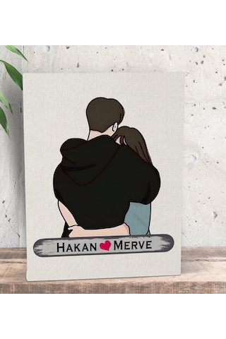 Bk Gift Kişiye Özel Sarılan Sevgili Tasarımlı Kanvas Tablo-1 15x20 , Sevgiliye Hediye, Sevgililer Günü Hediyesi Kobitmeyencom33689 Bk Gift