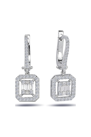 Lova 0,73 Karat Baget ve Dört Köşe Pırlanta Küpe - 3030053