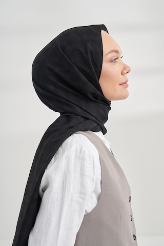 Armanda Cotton Monogram Geometrik Desen Şal 3120 Siyah