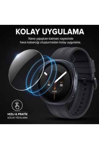 Samsung Galaxy Watch 9 40mm İle Uyumlu Ekran Koruyucu Nano Parlak Çizilmeye Dayanıklı Akıllı Saat Koruması, 9h Kırılmaz Esnek Cam, Hd Şeffaf 2 Adet Sm-l340