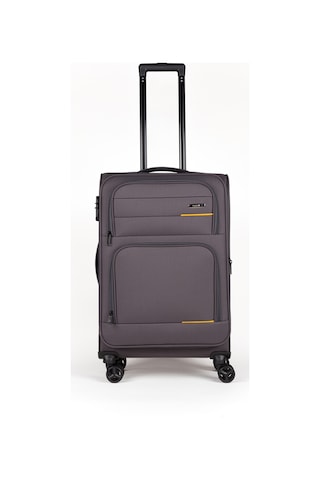 Fossil Unisex Kumaş Büyük Boy Ultra Hafif Şifreli Körüklü Kendi Etrafında Dönebilen Valiz 013-01 Füme