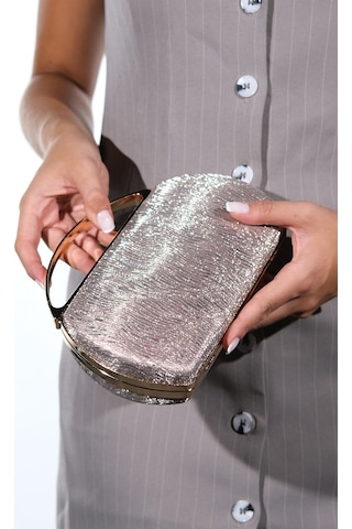 Vıoleta Altın Desenli Kadın Abiye Çanta Altın