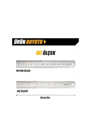Çelik Cetvel 20 Cm