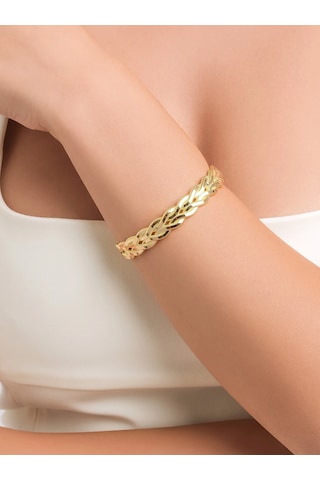 Altın Örgü Model Kelepçe Bilezik