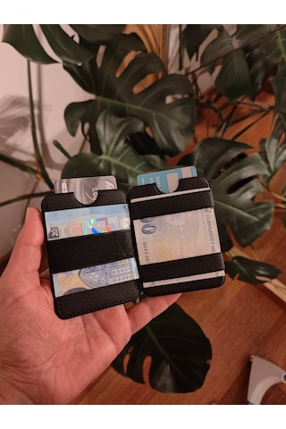 Prava Deri Suni Deri Basic Unisex Kredi Kartlık Siyah