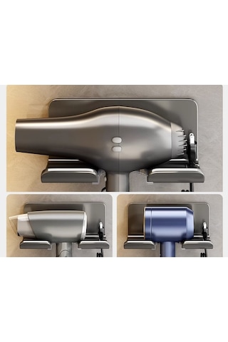 Lichen Saç Kurutma Makinesi Rafı, Punch Yok, Banyo Saç Kurutma Siyah