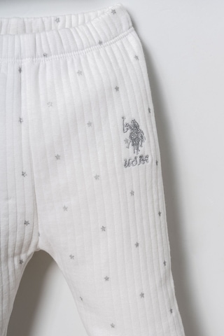 U.S. Polo Assn. Nakışlı Kız Bebek Beyaz Uzun Kol Pijama Takım Usb3236-c-v1 Usb3236-c-v1