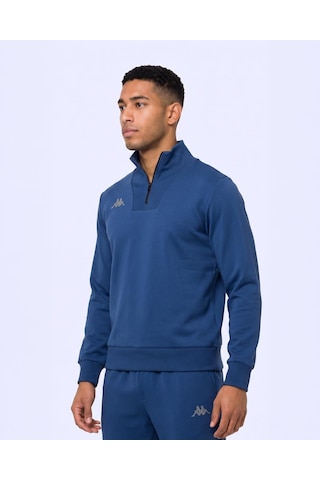 Kappa İther Tur Erkek Mavi Regular Sweatshirt