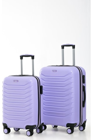 Yefa Pp Polipropilen Kırılmaz Orta & Kabin Boy 2'li Valiz Seti Lila
