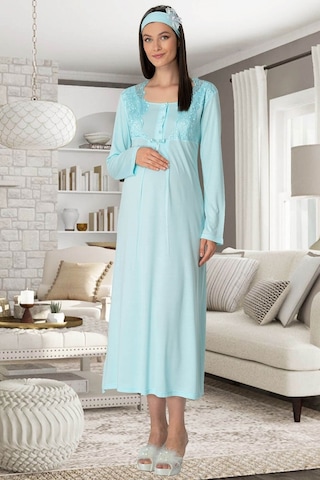 Mecit Pijama Lohusasepeti 5343 Sandra Dantelli Yaka Lohusa Gecelik 001