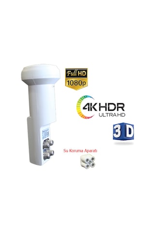 Atlanta Platinum Quad Dörtlü 4 Çıkışlı Full HD/4K LNB + Su Koruma Aparatı