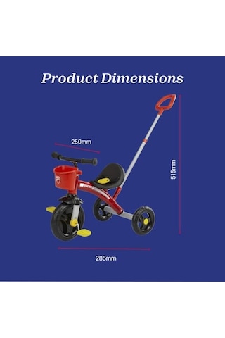 Chicco Itme Kollu Çocuk Üç Tekerlekli Bisikleti Ducati U-go Trike Açık Gri