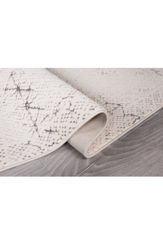 My Evilla Modern Dekoratif Star Seri Krem Gri Dokuma Halı