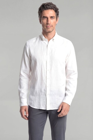 Bisse Regular Fit Paşa Yaka Cepsiz Sedef Düğmeli Beyaz Erkek Gömlek Gmktn250011 D01 Beyaz