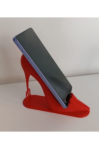 Masaüstü Telefon Standı Topuklu Ayakkabı Kırmızı