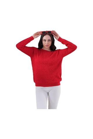 Lavella Kadın Bisiklet Yaka Büzgülü Kazak 12833 Bgl-st04228 Kırmızı