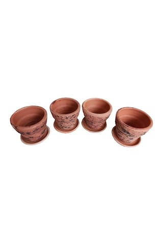 4 Adet Antik Görünümlü Toprak Saksı 12 12 Cm 85509433