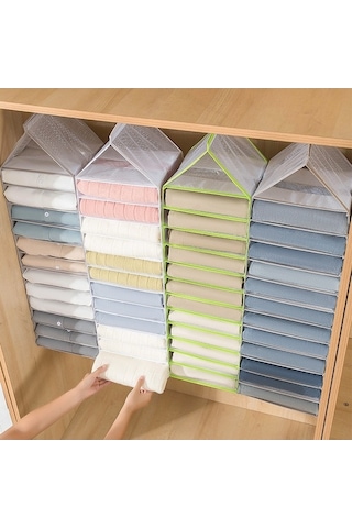 Dancemonkey Cbtx 12 Raflı Asma Depolama Organizatörü - Yeşil, Pvc Elbise Dolabı Rafları İçin 140l