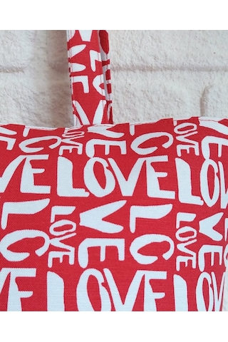 Meryy Collectıon Love Desenli Omuz Çanta / Kırmızı