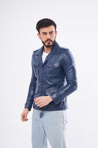 Derinss Der265 Hakiki Deri Erkek Mavi Mont 001
