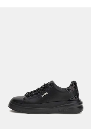 Guess Elbina Hakiki Deri Kadın Sneaker Ayakkabı Flfe10ele12 Siyah