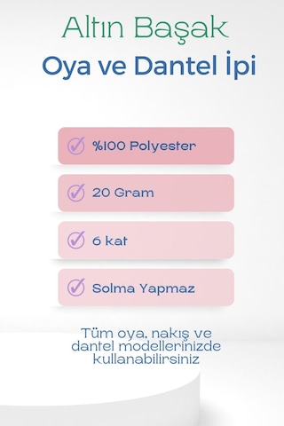 3 Adet Altınbaşak Oya Ve Dantel İpi 20 Gr - Royaleks - No: 455