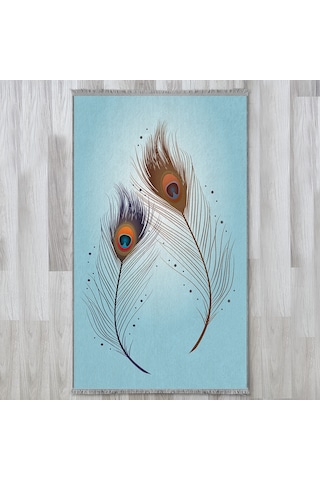 Evaşk Namazlık Dokuma Halı Kaymaz Muslumana Seccade 80 x 130 TURKUAZ EVAŞK406D80