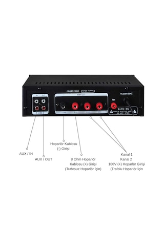 Westa Wm-605u 100w Mikser Amfi 2 Bölgeli 100v Bluetooth Usb Anfi - 9095369172346