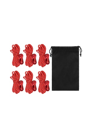 Lemestar Alüminyum Alloy Çelik Tenteği Kord Takımı, 6 Adet 4m Polipropilen Teli İle Depolama Çantası, Işık Yansıtan, Çadır Ve Kanopi Kurulumu İçin Dayanıklı Aksesuar Kırmızı Kırmızı