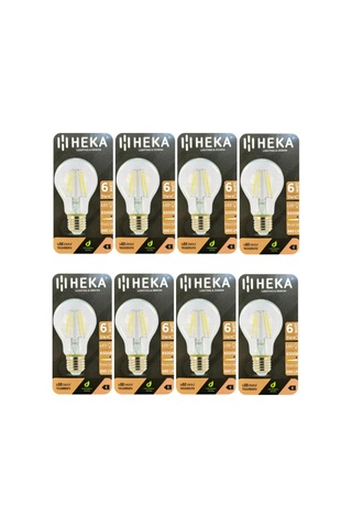 Led Ampul, 6w 51w , 6500k Beyaz Işık, E27 Duy, Şeffaf, 8 Adet Diğer