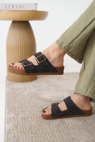 Daxtors Arizona Günlük Ortopedik Unisex Tokalı Terlik Siyah