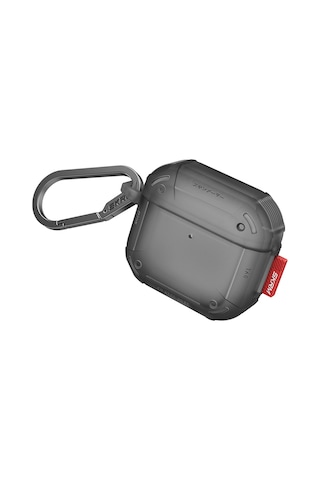 Apple Uyumlu AirPods 4 Kılıf Airbagli 360 Derece Tam Koruma Skinarma Mecha Ce Askı Aparatlı Kılıf Füme