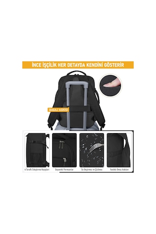 Haegs Laptop Sırt Çantası, Seyahat Çantası Hafif El Çantası Küçük Bavul Valiz, Uçak Onaylı Bagaj Çantası, Erkek Ve Bayan İçin, 15.6 İnç Notebook Dizüstü Bilgisayar Laptop Macbook Çantası, Siyah
