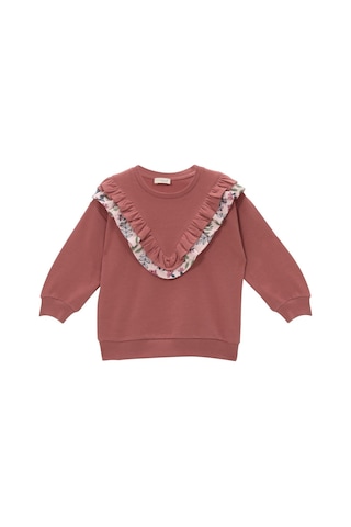Mininio Kız Bebek Fırfır Detaylı Sweatshirt - Gül Kurusu Gül Kurusu