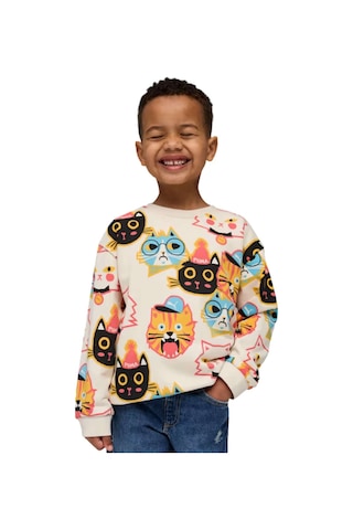 Puma Puma Moody Cat Crew Unisex Çocuk Bej Sweatshirt 8501 Krem