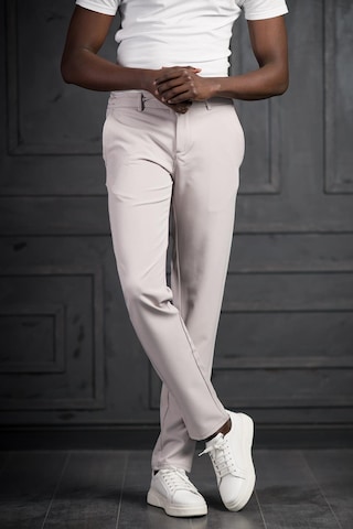 Perpant Beli Lastikli Ve İplikli Likralı Slimfit Yazlık Kumaş Jogger Pantolon gri