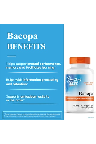 Doctors Best Bacopa With Synapsa Supports Cognitive Memory 60 Veggie Caps Aromasız