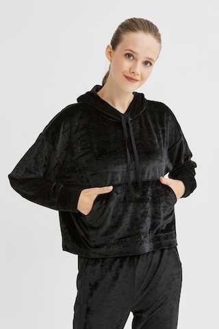 Penti Siyah Velvet Sweatshirt Siyah