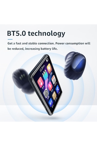 Vkemall Mp3 Çalar Mahdi M20 Taşınabilir Multimedya Oynatıcı Bt Mp3 Müzik Çalar 2.5 İnç Dokunmatik