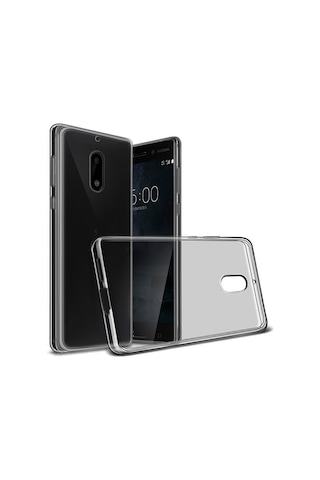 Nokia 5 Kilif Soft Silikon Seffaf-Siyah Arka Kapak 263000681