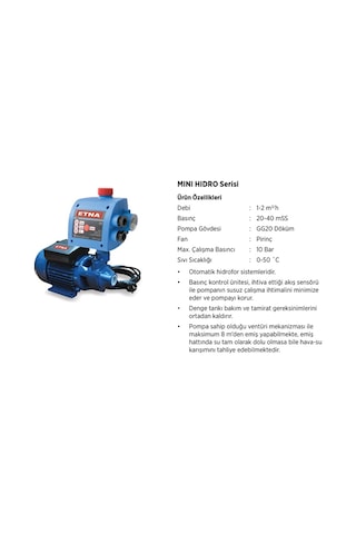Mini Hidro-1 2 Kat - 4 Daire Akış Kontrollü Hidrofor
