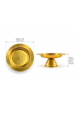 Lüks Gold Ayaklı Sunumluk 6'lı Set Lokumluk Çikolatalık Kahve Yanı İkram Sunum Tabağı 7 Cm Altın