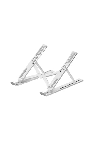 Xindoker Abs+silikon Dizüstü Bilgisayar Stantı, 10 Seviye Yükseklik Ayarı, Isı Dağıtımı, Ergonomik Tasarım, Katlanabilir Taşınabilir, Beyaz