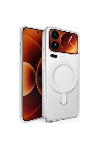 Redmi 17 Pro Max Uyumlu Kamera Korumalı Magsafe Wireless Şarj Özellikli Lüks Şeffaf Silikon Telefon Kılıfı Resimdeki